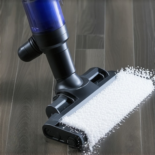 A vacuum attachment removing fine dust from floor seams