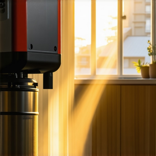An industrial air scrubber used to clean construction dust from a kitchen.