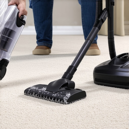 Close up of a vacuum nozzle pulling water from carpet fibers