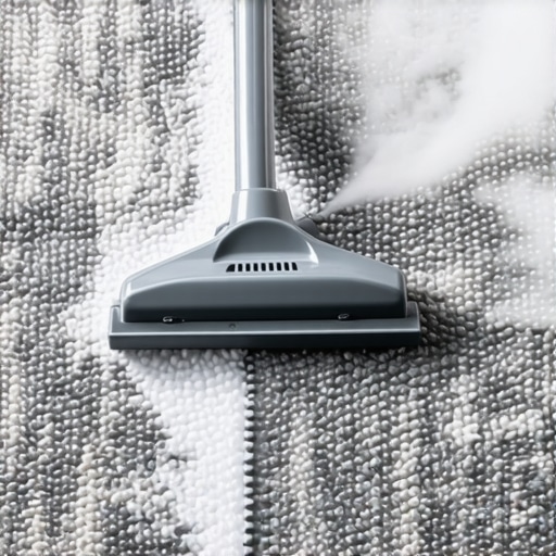 Close up of carpet fibers being restored with a steam extraction tool