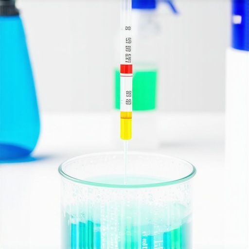 Testing the pH level of a cleaning solution to protect surfaces