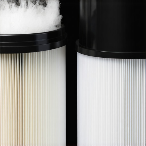Comparison of fine white drywall dust clogging different types of vacuum filters after a home renovation