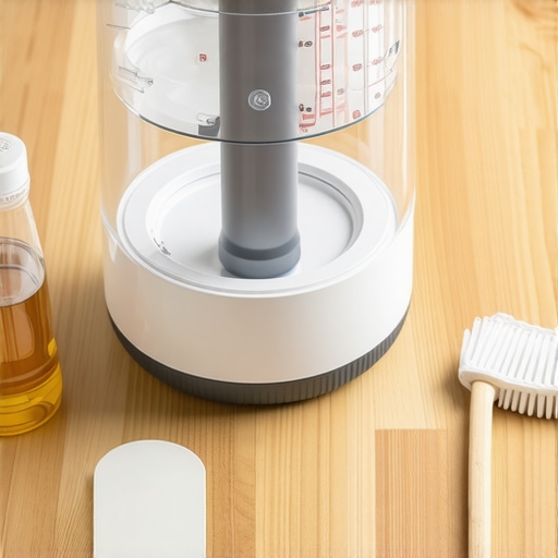 Cleaning a disassembled humidifier with white vinegar.