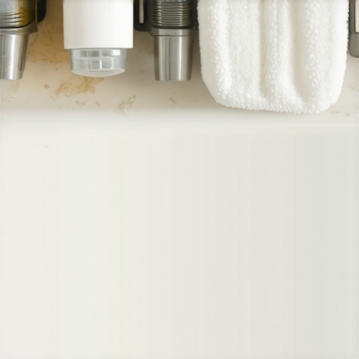 A person using a soft cloth and cleaning paste to remove grey streaks from a white porcelain sink