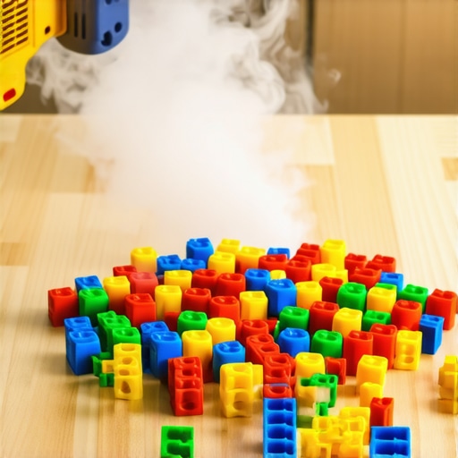 Handheld steam cleaner sanitizing plastic blocks