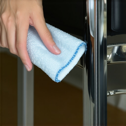 Applying protective wax to chrome furniture