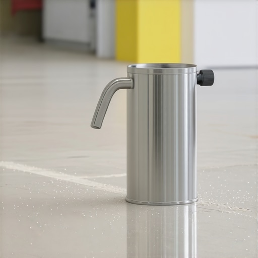 Industrial pump sprayer on a water-repellent sealed concrete floor