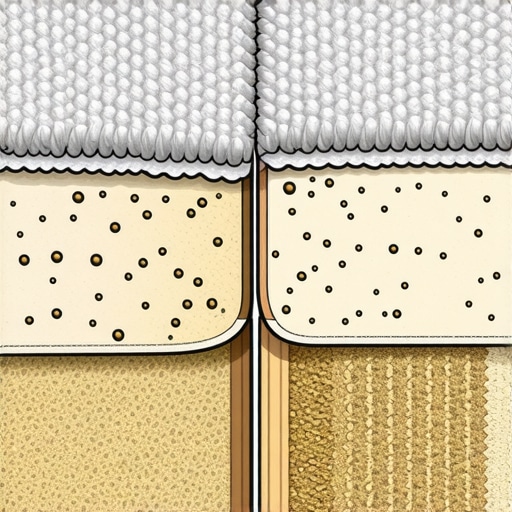 Illustration of how moisture causes deep stains to rise to the surface of carpet fibers.
