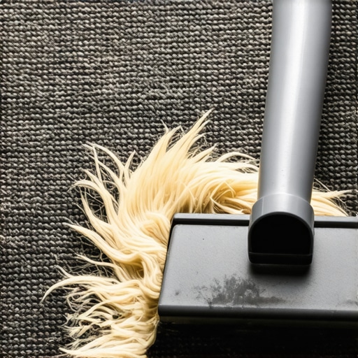 Squeegee pulling pet hair from carpet fibers